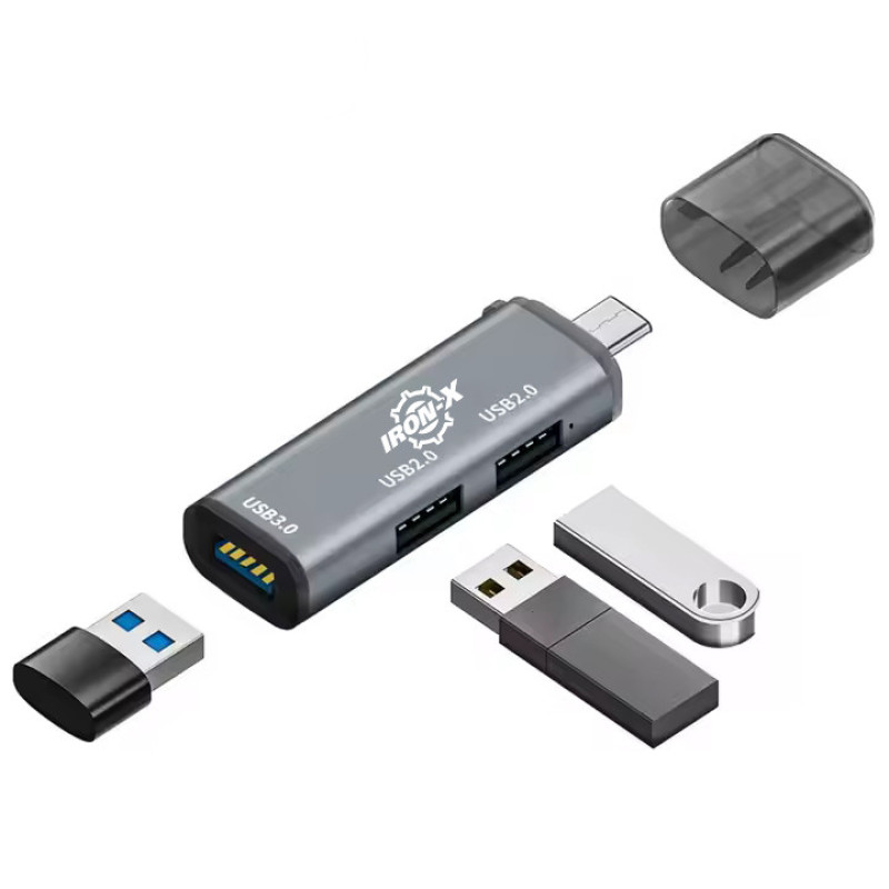 هاب 3 پورت USB 3.0 آیرون ایکس مدل TYPEC HUB300