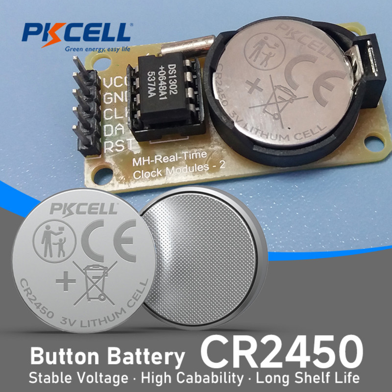 باتری سکه ای پی‌کی سل مدل CR2450 ولتاژ 3V مجموعه 2 عددی