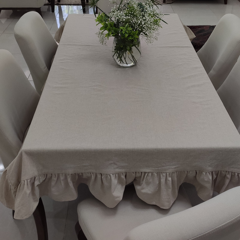 رومیزی مدل لینن دورچین سایز 250x150 سانتی‌متر