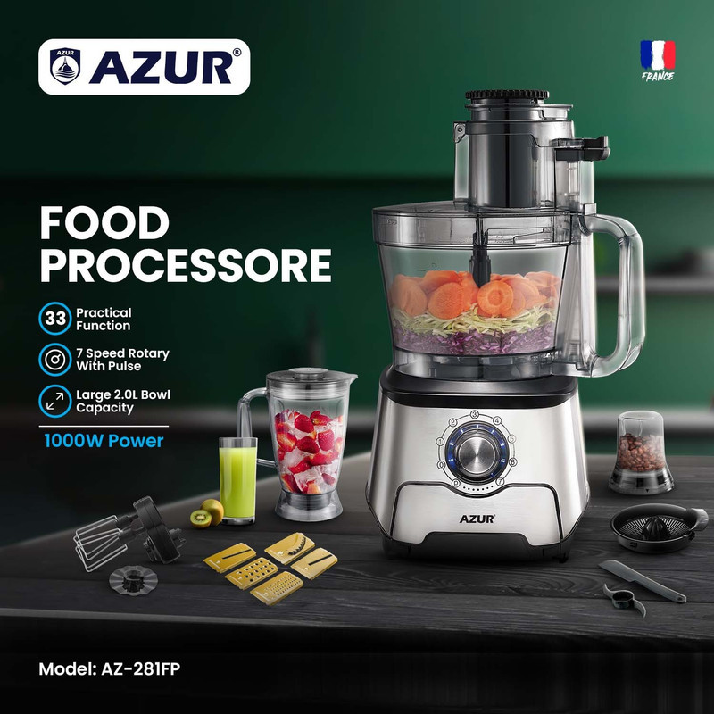 غذاساز چندکاره 1000 وات آزور مدل AZ-281FP