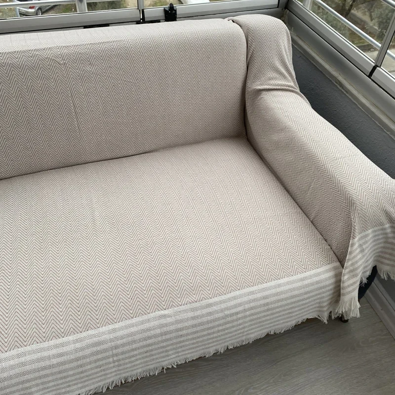 شال مبل و تخت مدل پنبه ترک طرح زیگزاگی سایز 310x170 سانتی متر