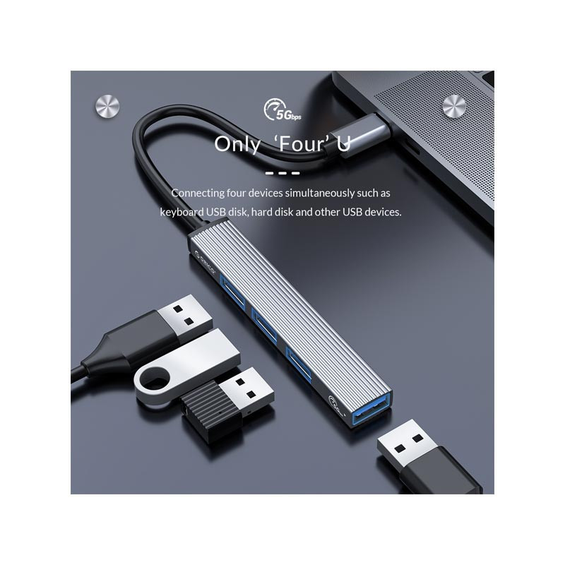 هاب 4 پورت usb-C اوریکو مدل AH-13