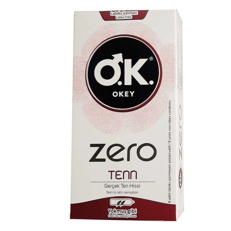 کاندوم اوکی مدل Zero Tenn سایز M بسته 8 عددی