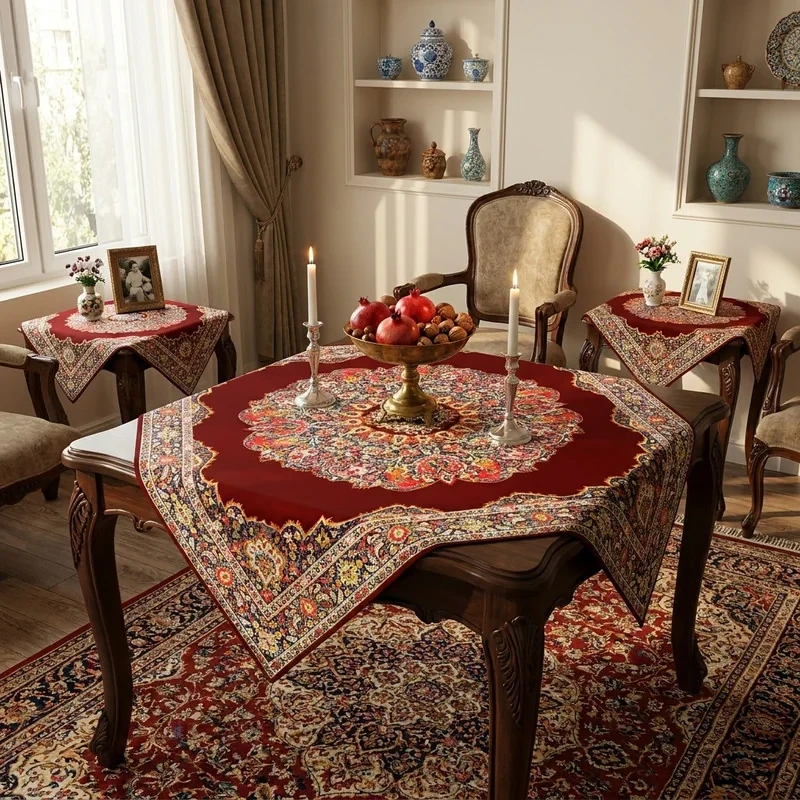 رومیزی سه تکه طرح ترمه کد 9920.3
