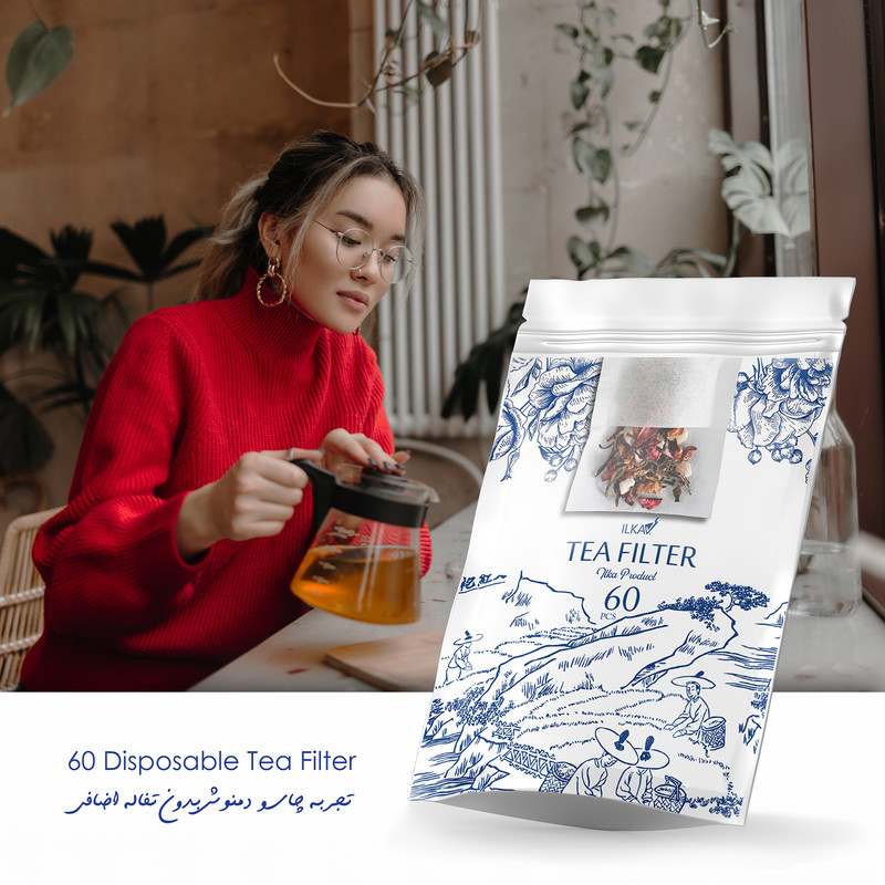 فیتر چای ایلکا مدل پاکتی سه بسته 60 عددی