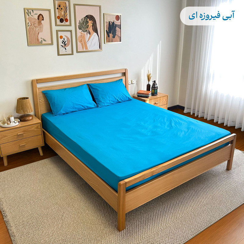 سرویس ملحفه پامیل مدل PlainHK دو نفره 3 تکه