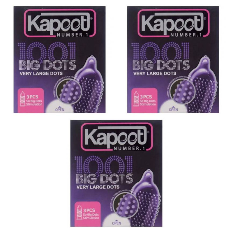کاندوم خاردار کاپوت مدل DOTS سه بسته 3 عددی