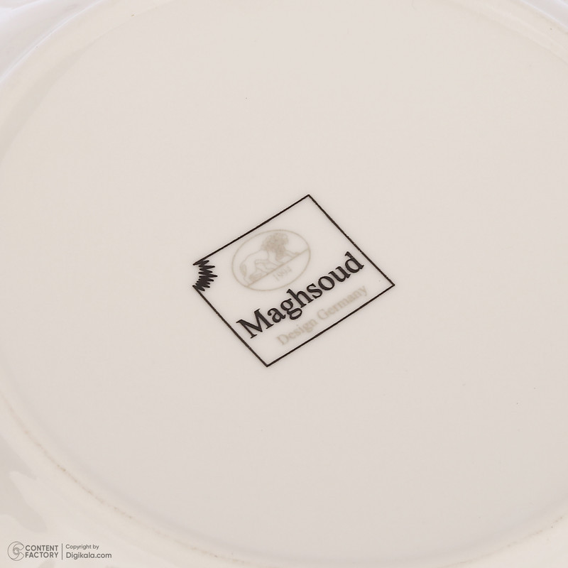 ظرف شکلات‌خوری مقصود مدل تک‌پاپیون فانتزی چینی دایره‌ای 21×21×4 سانتی‌متر وزن 490 گرم مناسب شکلات‌خوری و آجیل‌خوری، شستشو با دست و ماشین ظرفشویی، دارای جعبه
