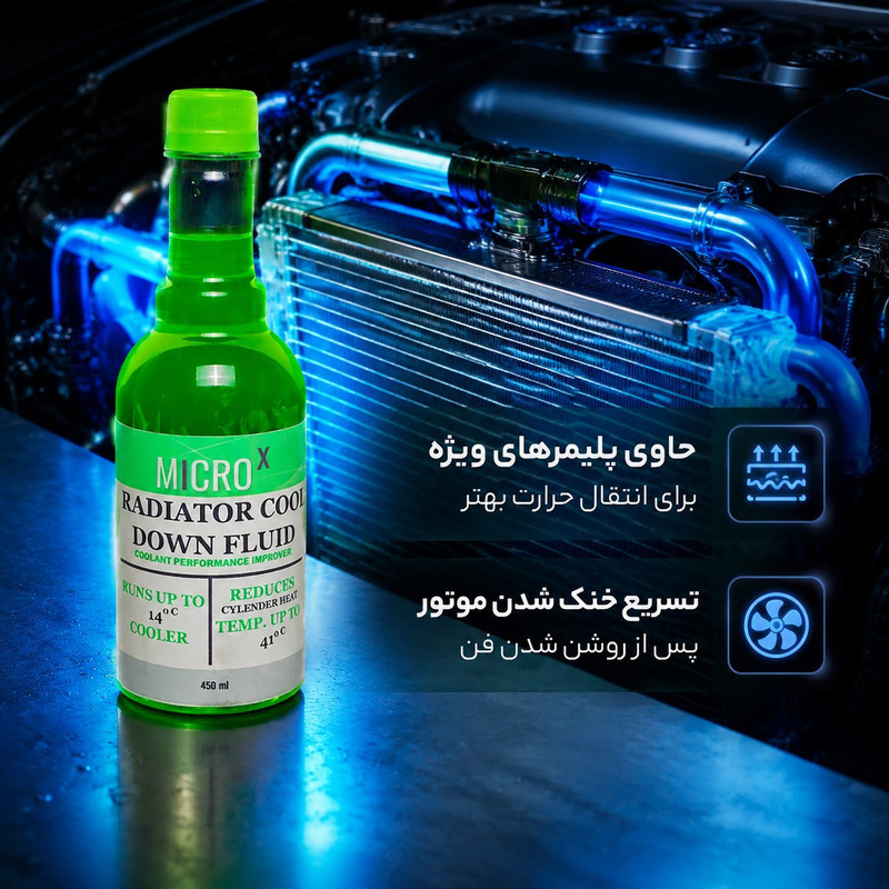 ضدیخ و ضدجوش 100 به 0 میکروایکس بیاض مدل 45 حجم 450 میلی لیتر