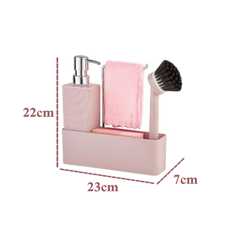 پمپ مایع ظرفشویی رومیزی لیمون مدل استند دار همراه فرچه کد HS2125
