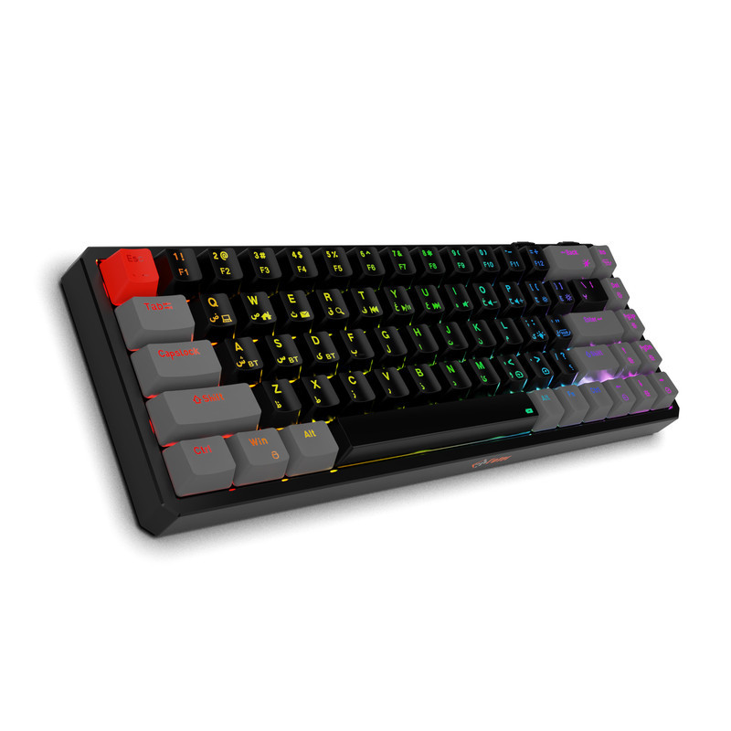 کیبورد گیمینگ فاطر مدل KCR-8000B، مکانیکال سوییچ قرمز، Tenkeyless، نورپردازی RGB
