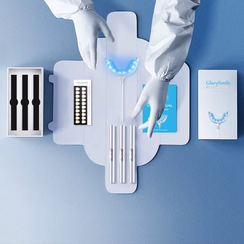 کیت بلیچینگ سفیدکننده دندان گلوری اسمایل مدل GS-001W به همراه قلم ژل سفید کننده بسته 4 عددی
