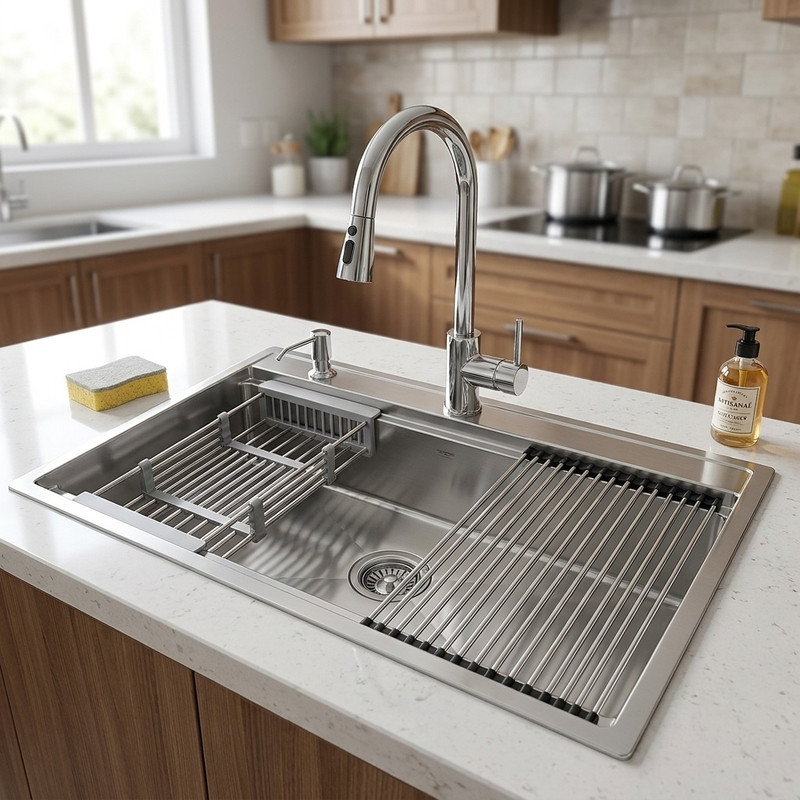 سینک ظرفشویی استیل زرتوس مدل ZSW101 توکار