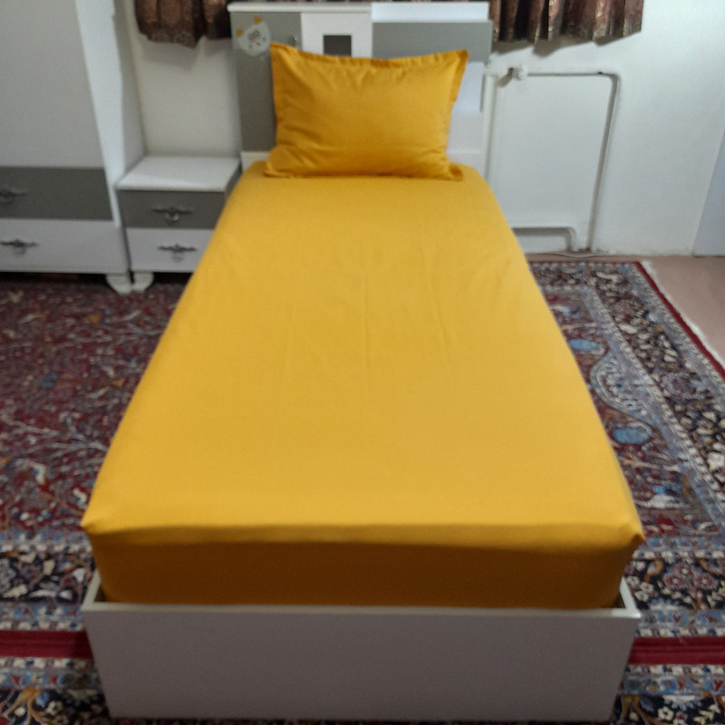 سرویس ملحفه مدل کشدار کد ni03077 یک نفره  دو  تکه
