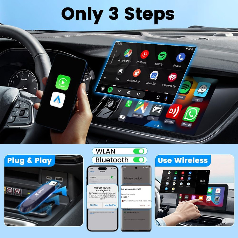 دانگل وایرلس کارپلی و اندروید کارلینکیت مدل Carlinkit Mini SE PRO