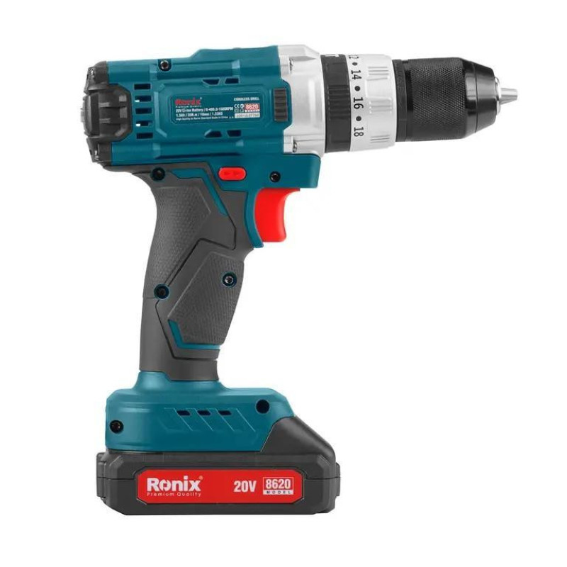 مجموعه 53 عددی دریل پیچ‌گوشتی شارژی چکشی رونیکس مدل  RS-8620