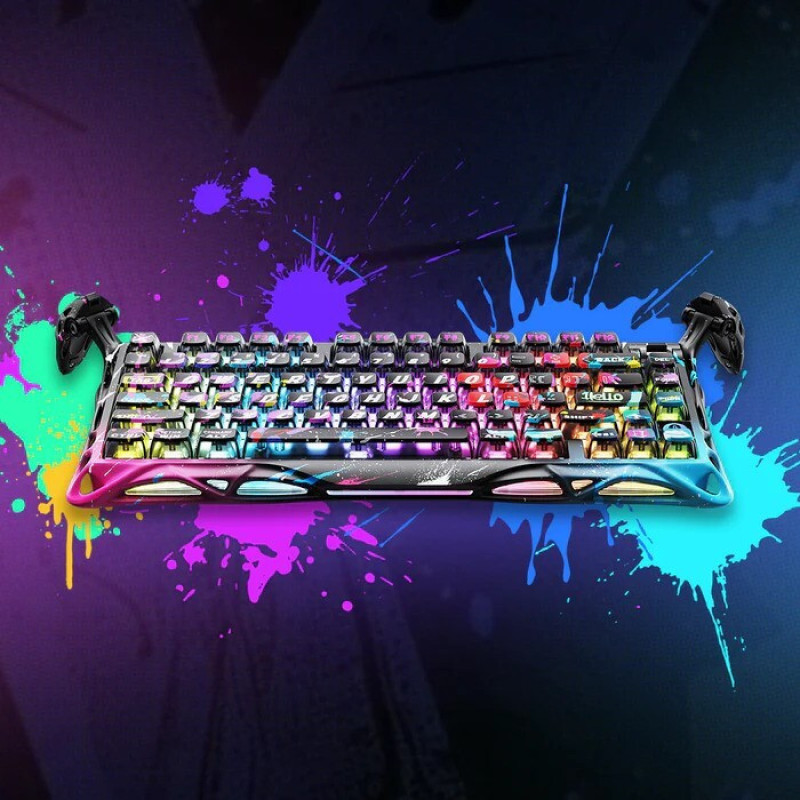 کیبورد مخصوص بازی گراوا استار مدل Mercury V75 Pro Special Edition Neon Graffiti