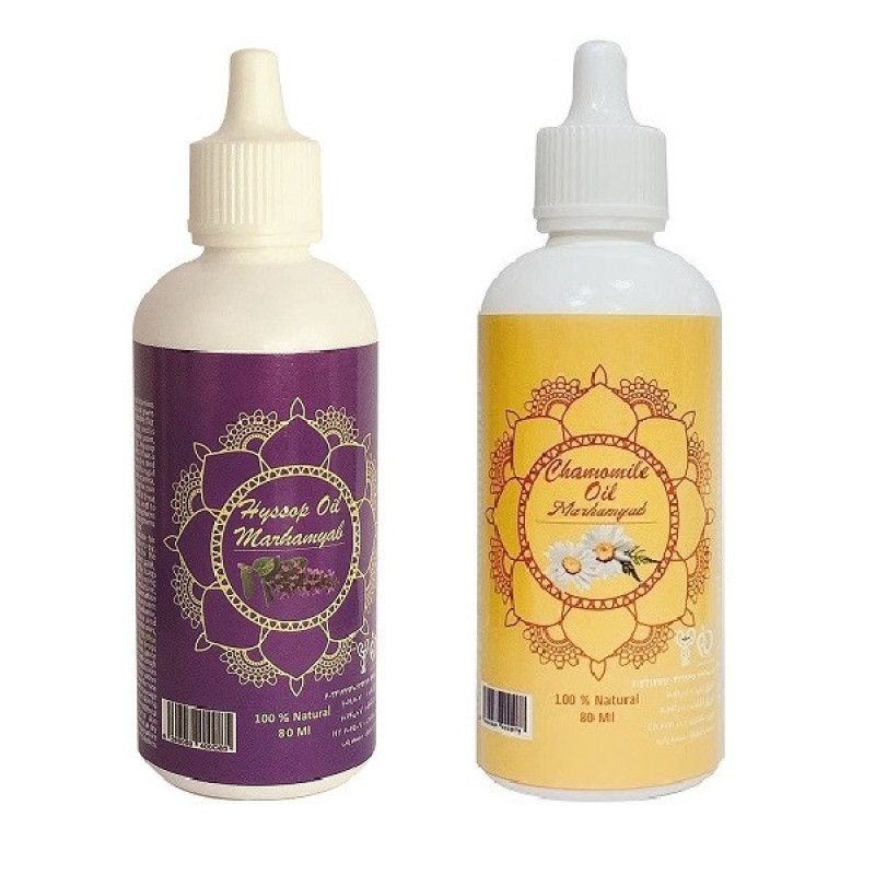 روغن تقویت کننده مو، مژه و ابرو مرهم یاب مدل گل بابونه و زوفا حجم 80 میلی لیتر مجموعه 2 عددی
