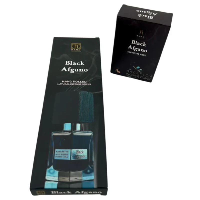 عود رامو مدل رویال کد ۰۱ با رایحه Black Afgano مجموعه ۲ عددی