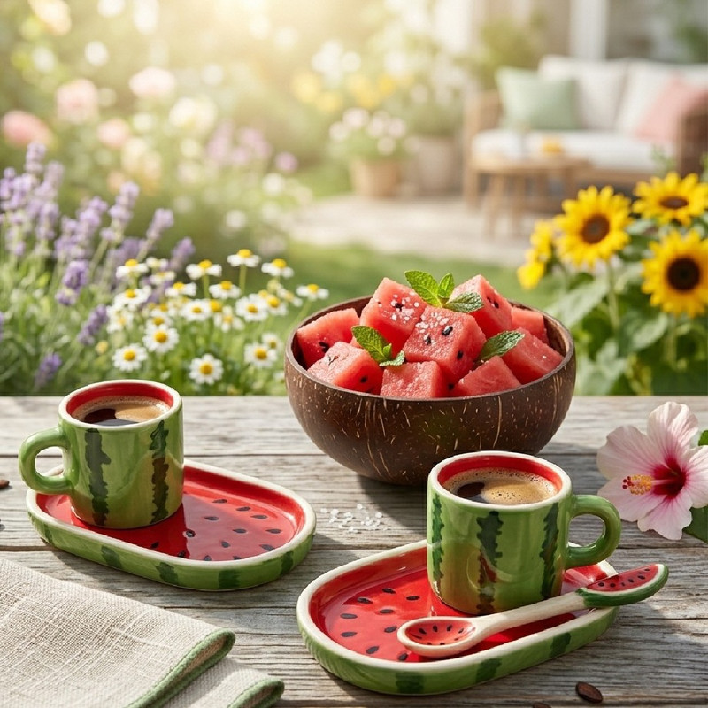 ست فنجان و نعلبکی 4 پارچه مدل kitchen