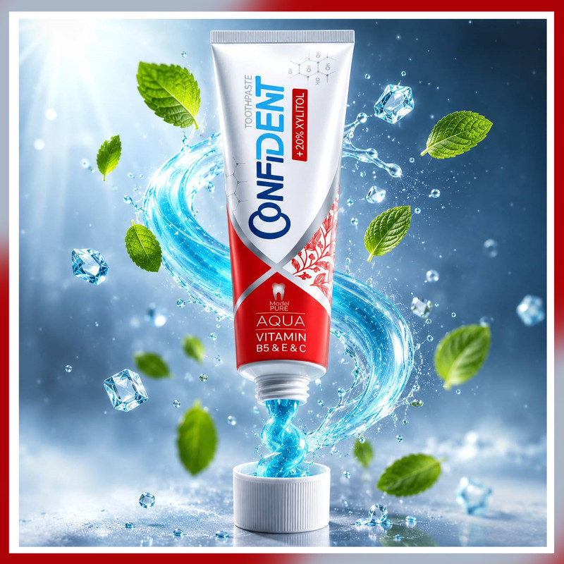 خمیر دندان ضد پوسیدگی کانفیدنت مدل Aqua-Pure06 مناسب برای انواع دندان حجم 100 میلی لیتر مجموعه 6 عددی