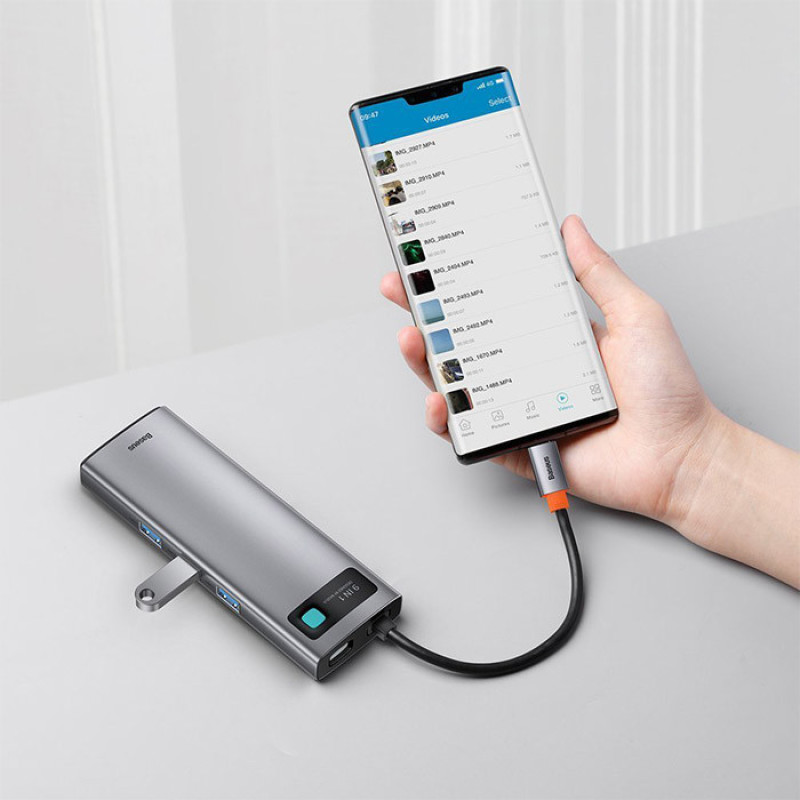 هاب 9 پورت usb-c باسئوس مدل CAHUB-CU0G