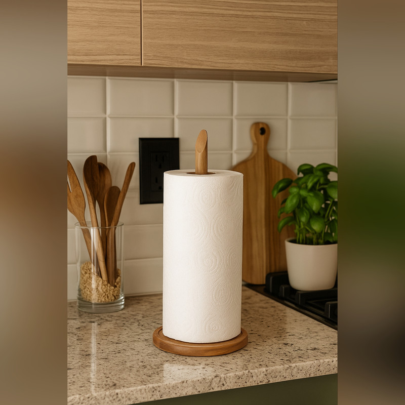 پایه رول دستمال کاغذی مدل چوبی طرح مینیمال