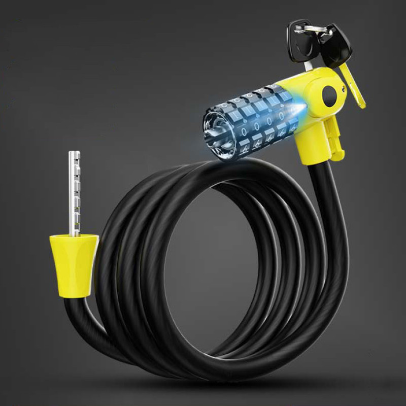 قفل دوچرخه مدل دوگانه چراغ دار کد Dual-Lock-LED