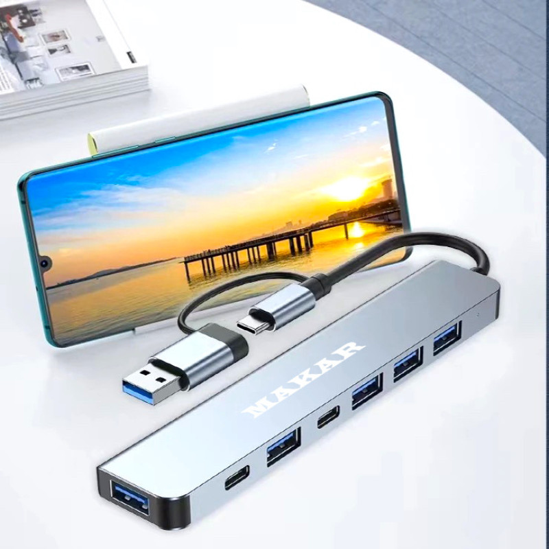 هاب 7 پورت USB 2.0 و USB 3.0 ماکار مدل 7in1 MK-HU243