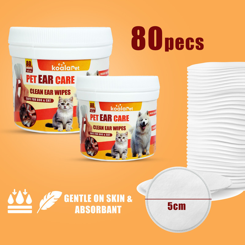 دستمال مرطوب سگ و گربه مخصوص گوش و اطراف چشم کوالاپت مدل  Wipes03 بسته دو عددی