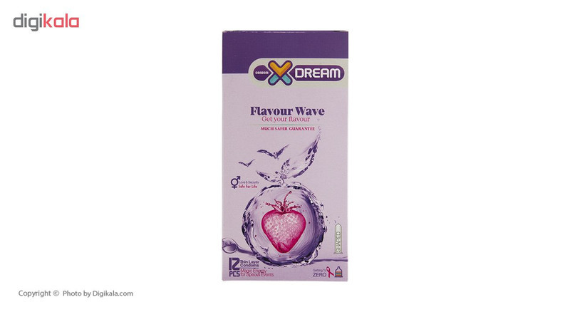 کاندوم ایکس دریم مدل Flavour Wave بسته 12 عددی