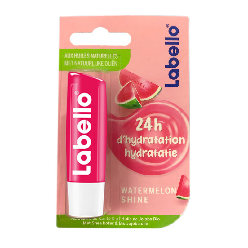بالم لب نرم‌کننده لابلو مدل Watermelon Shine با عصاره شی‌باتر و روغن آفتابگردان، مرطوب‌کننده و براق‌کننده لب، مناسب پوست معمولی و خشک، رنگ صورتی ماتیکی مخصوص بانوان