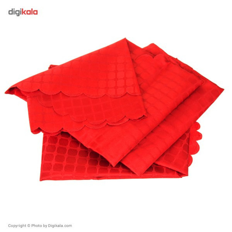 رومیزی پلی استر مستطیلی 180 × 150 رزین تاژ طرح چهارخونه