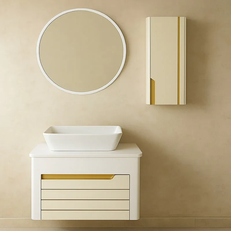 ست کابینت و روشویی دیواری مدل افرا به همراه آینه