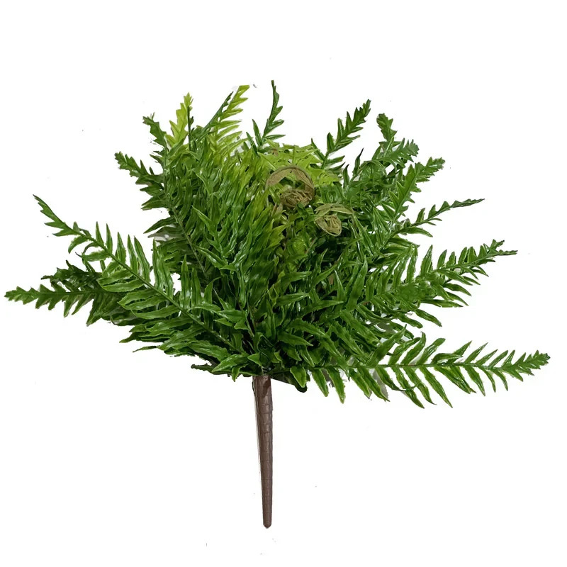 گل مصنوعی بوته سرخس سوزنی با نصب رومیزی، دیواری، آویزی و ایستاده، مناسب فضای باز و داخلی، ابعاد 10×10×8 سانتی‌متر، وزن 100 گرم
