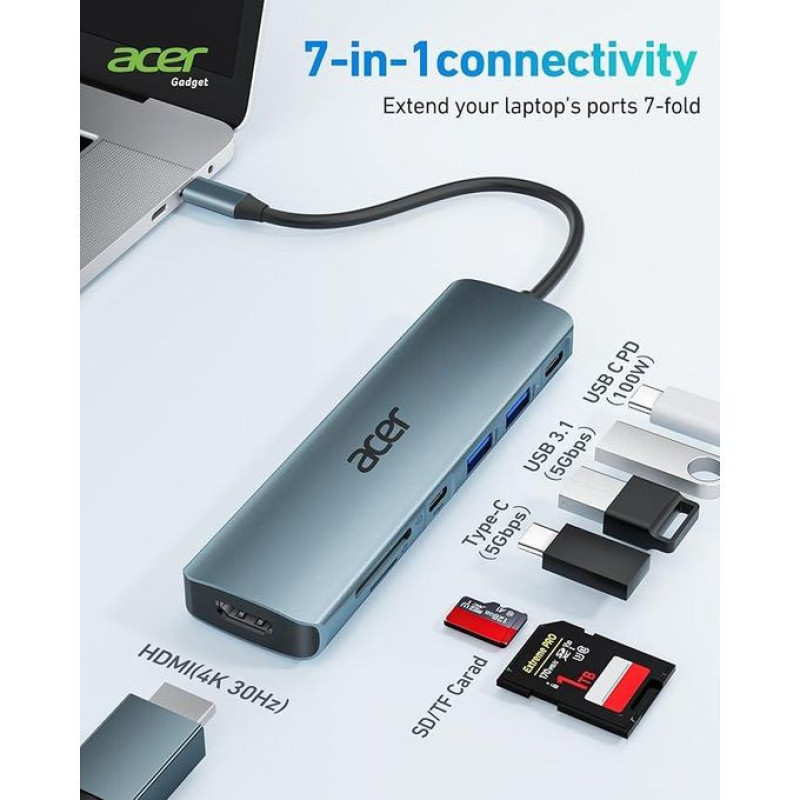 هاب 7 پورت USB-C ایسر مدل ODK360