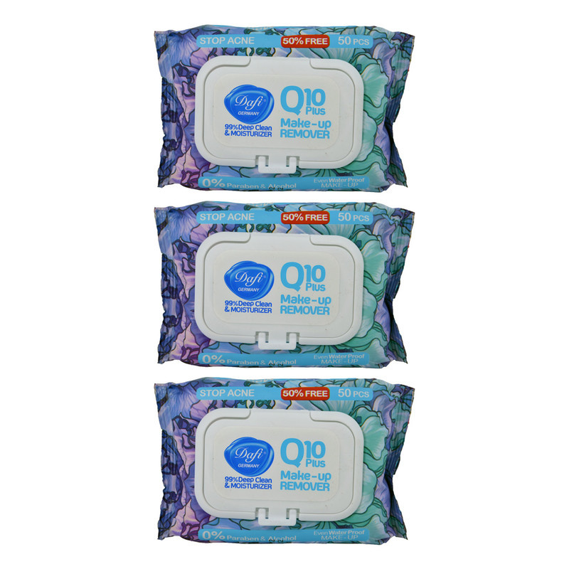 دستمال مرطوب دافی مدل 1 Q10 Stop acne مجموعه 3 عددی