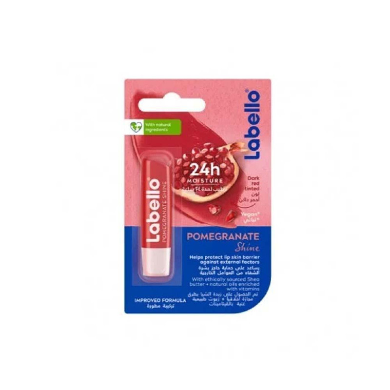 بالم لب ماتیکی لابلو مدل Pomegranate Shine با عصاره انار، مرطوب‌کننده و نرم‌کننده لب، فاقد الکل، مناسب پوست خشک و معمولی، ایجاد درخشندگی طبیعی