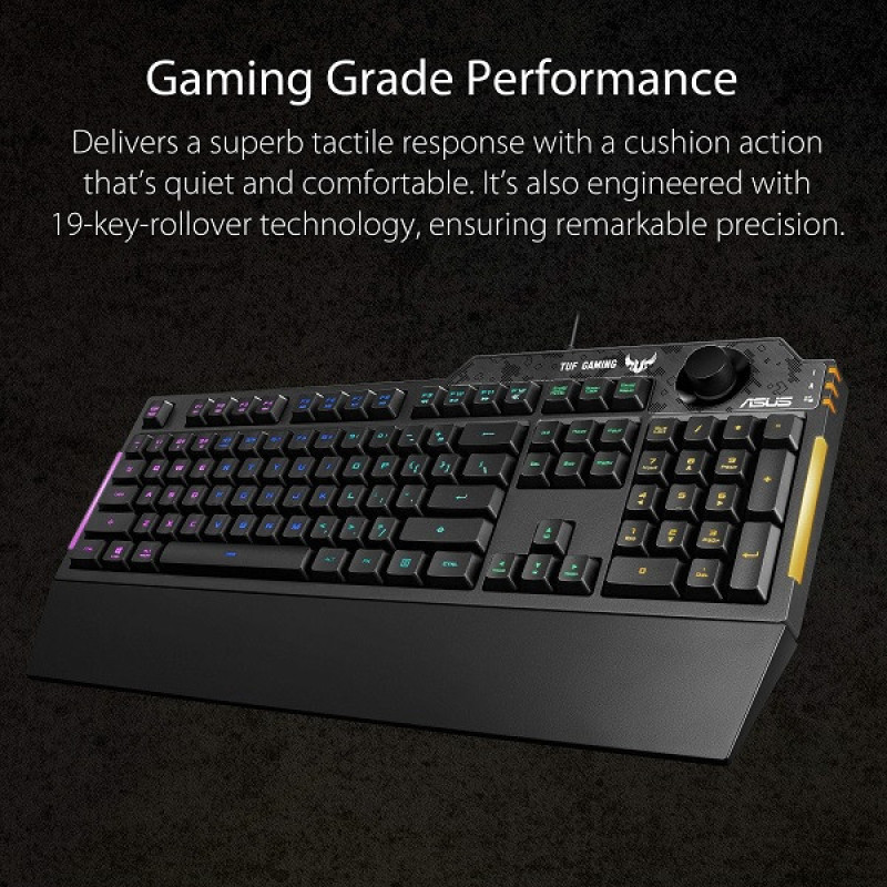 کیبورد مخصوص بازی ایسوس مدل TUF GAMING K1 RGB