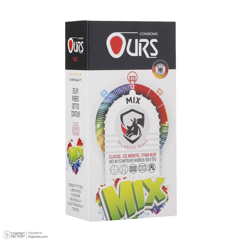 کاندوم اورز مدل Mix بسته 12 عددی