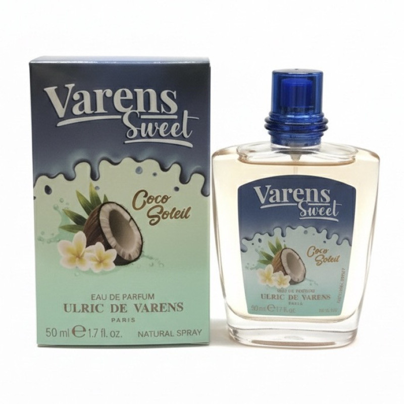 ادوپرفیوم زنانه اولریک دو وارن مدل Varens sweet coco soleil با رایحه گرم حجم ۵۰ میلی‌لیتر