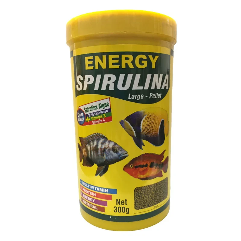 غذا ماهی انرژی مدل spirulina larg-pellet وزن 300 گرم