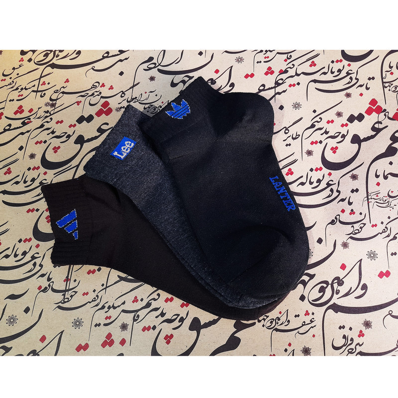 جوراب ساق کوتاه مردانه لنتر مدل مچی کد DM- 06 مجموعه 6 عددی