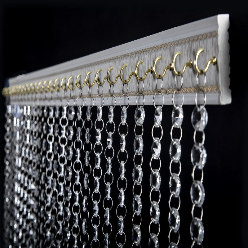 پرده ریشه ای آریا کریستال مدل هلال سایز 150x150 سانتی متر