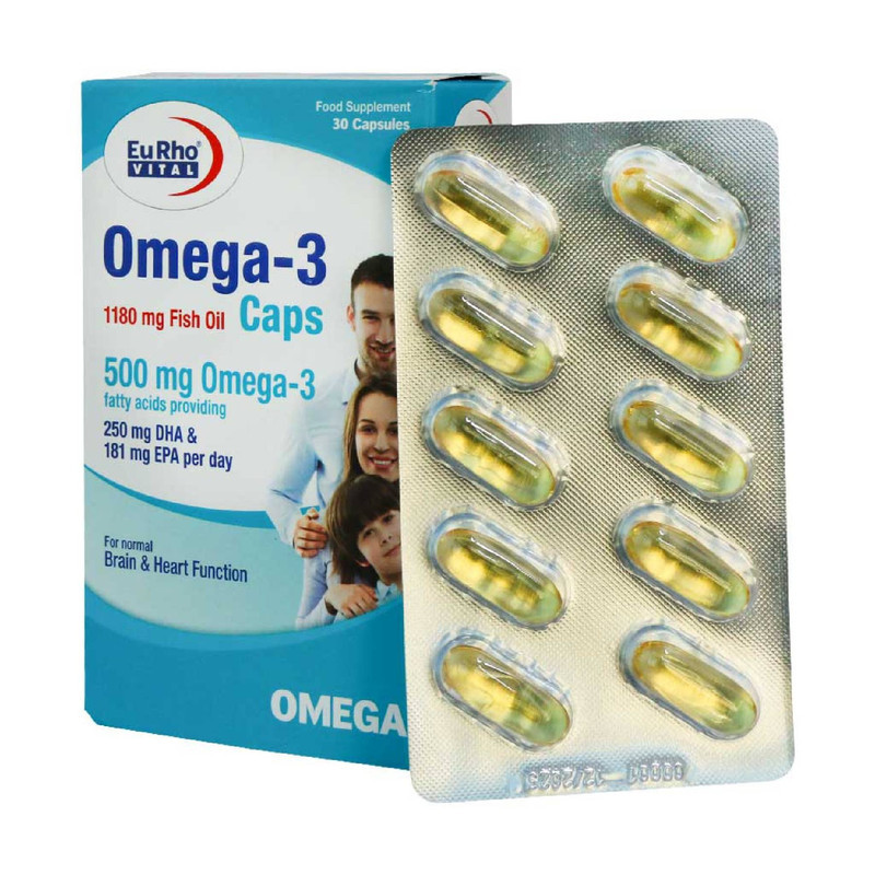 کپسول ژلاتینی امگا 3 یوروویتال بسته 30 عددی