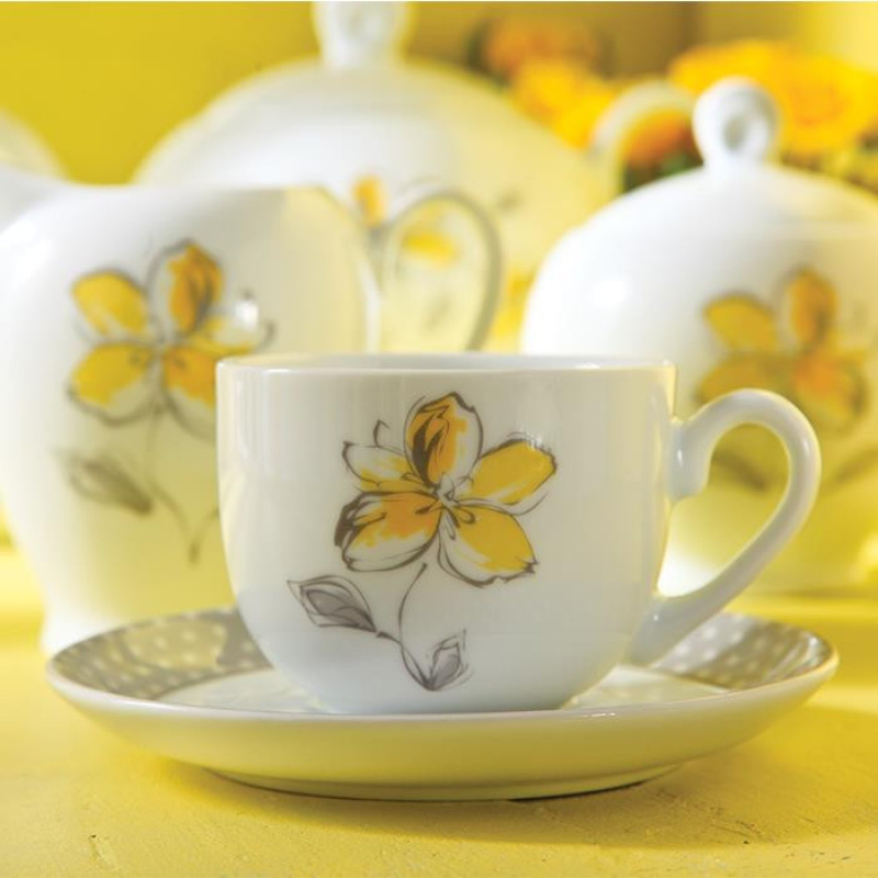 سرویس چای خوری 12 پارچه چینی زرین ایران سری ایتالیا اف مدل والنسیا درجه عالی