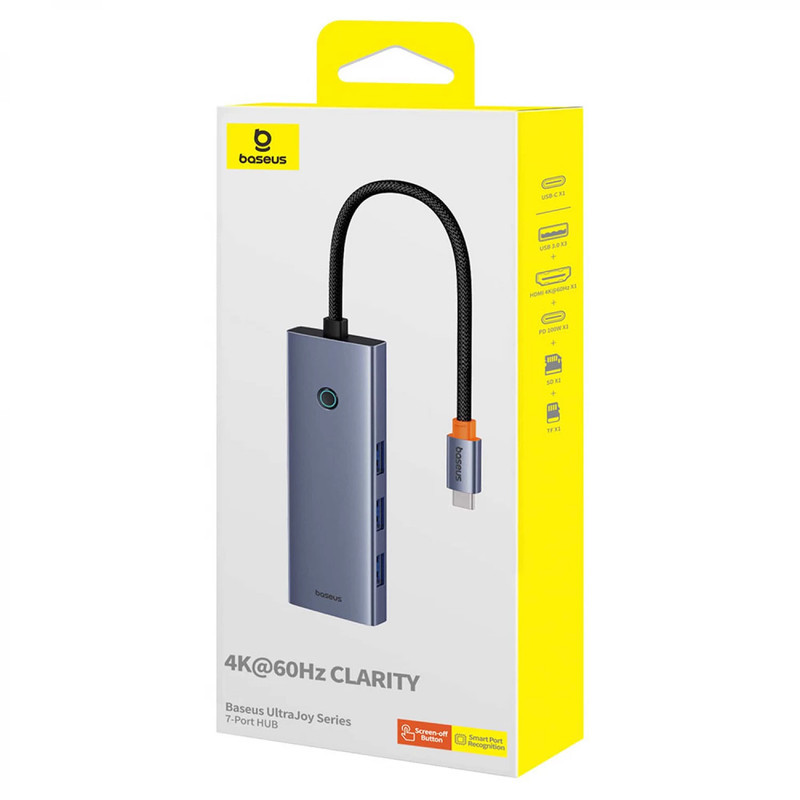 هاب 7 پورت USB-C باسئوس مدل UltraJoy 4K Clarity