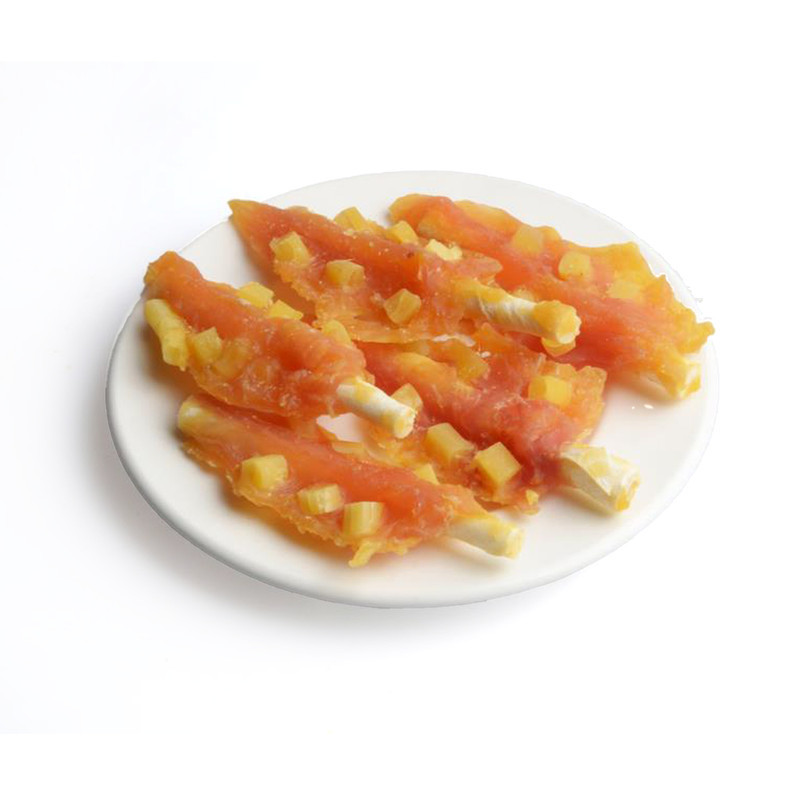 تشویقی سگ اُداگ مدل Rawhide Chicken With Cheese وزن 100 گرم