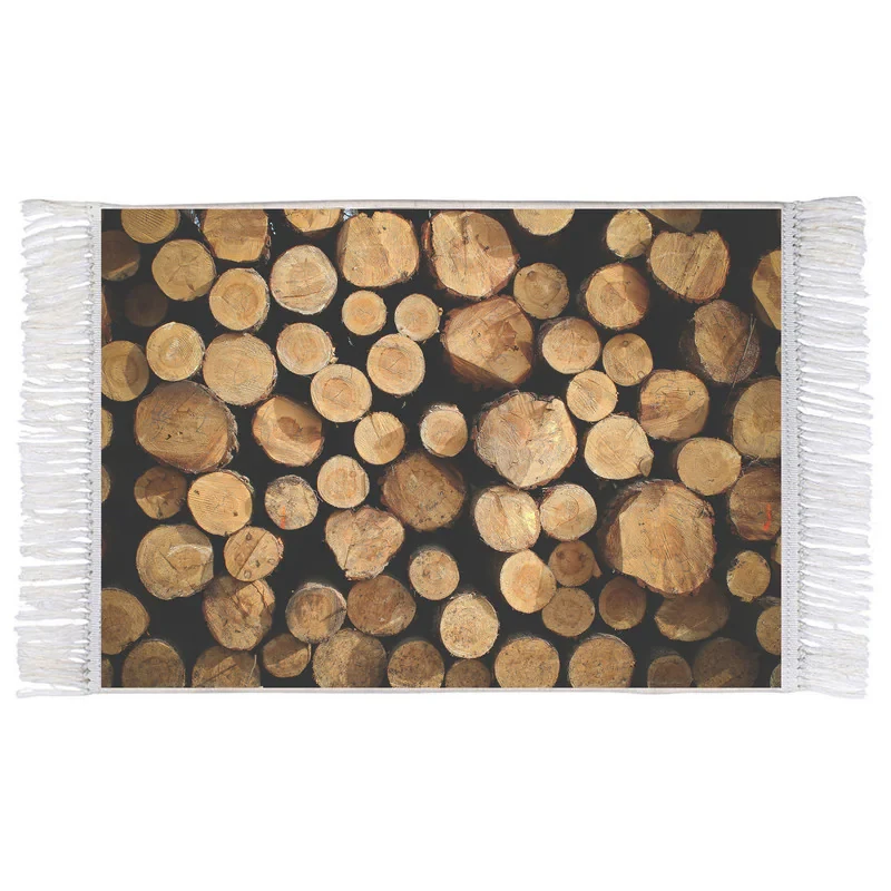 فرش ماشینی دیوارکوب اطلس آبی طرح الوار چوب مدل T1848